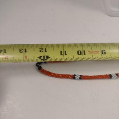 Hand Made Seed Bead Clownfish Necklace with Bracelet and Earrings (#93)