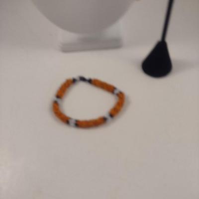 Hand Made Seed Bead Clownfish Necklace with Bracelet and Earrings (#93)