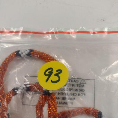 Hand Made Seed Bead Clownfish Necklace with Bracelet and Earrings (#93)