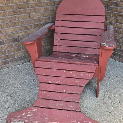 Unique Fish Shaped Adirondack Chair and Ottoman