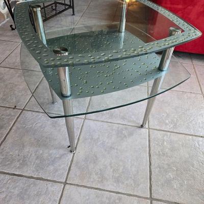 2 tier Glass End Table