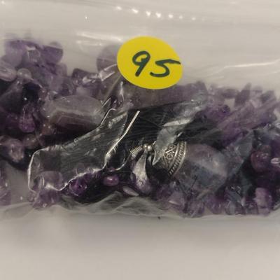 Amethyst Four Strand Necklace with Earrings (#95)