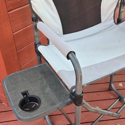 Wide Cabela's Camp Chair With Fold Out Side Table and Drink Holder