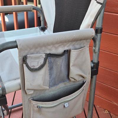 Wide Cabela's Camp Chair With Fold Out Side Table and Drink Holder