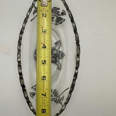 Mardi Gras Favor Krewe of Moslem Vintage Silver Glass Dish
