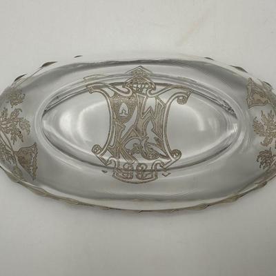 Mardi Gras Favor Krewe of Moslem Vintage Silver Glass Dish
