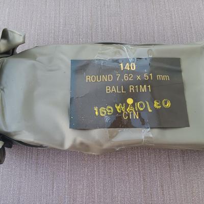 140 Rounds 7.63 X 51 MM Ball R1M1 Ammunition - SEALED BATTLE PACK