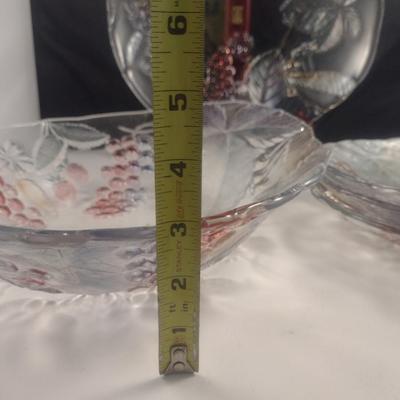 Nova Studio 'Wild Berries' Glass Platter and Salad Set- 6 Pieces Total