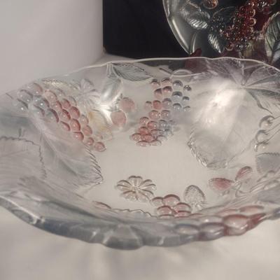 Nova Studio 'Wild Berries' Glass Platter and Salad Set- 6 Pieces Total