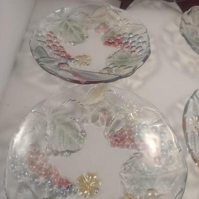 Nova Studio 'Wild Berries' Glass Platter and Salad Set- 6 Pieces Total