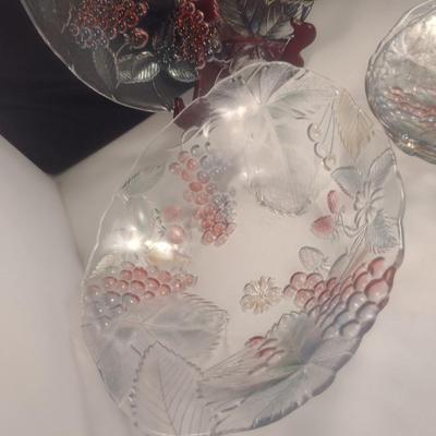 Nova Studio 'Wild Berries' Glass Platter and Salad Set- 6 Pieces Total