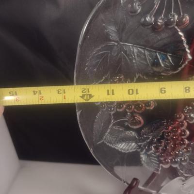 Nova Studio 'Wild Berries' Glass Platter and Salad Set- 6 Pieces Total