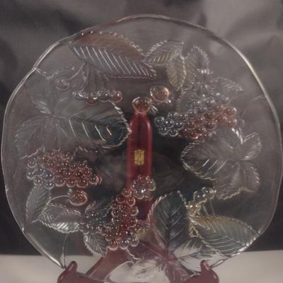 Nova Studio 'Wild Berries' Glass Platter and Salad Set- 6 Pieces Total