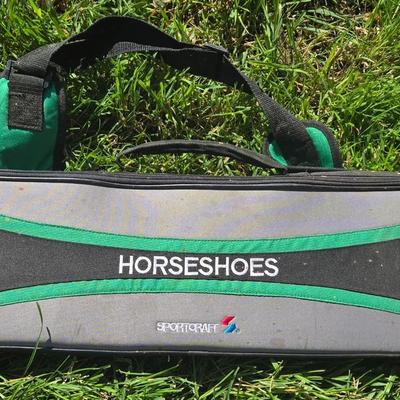Outdoor Lawn Game- Horseshoes with Carrying Case