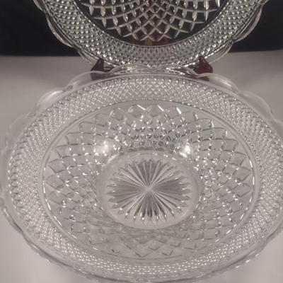 Anchor Hocking 'Wexford' Pattern Round Platter and Bowl