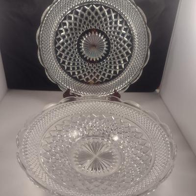 Anchor Hocking 'Wexford' Pattern Round Platter and Bowl