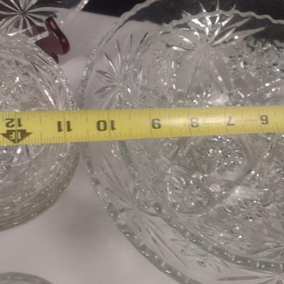 Collection of Anchor Hocking Early American Prescut Glass Dishware- Approx 23 Pieces