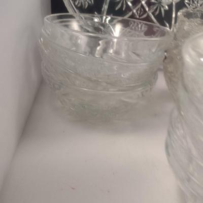 Collection of Anchor Hocking Early American Prescut Glass Dishware- Approx 23 Pieces