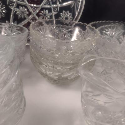Collection of Anchor Hocking Early American Prescut Glass Dishware- Approx 23 Pieces