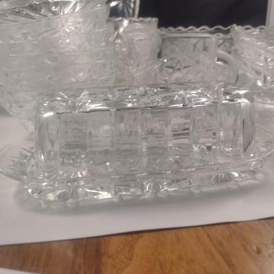 Collection of Anchor Hocking Early American Prescut Glass Dishware- Approx 23 Pieces