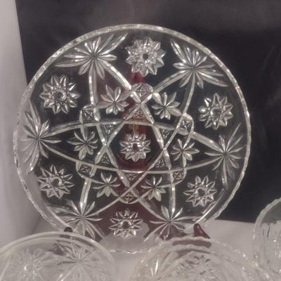 Collection of Anchor Hocking Early American Prescut Glass Dishware- Approx 23 Pieces