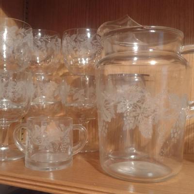 Collection of Bartlett Collins Grape Theme Glassware- Approx 30 Pieces