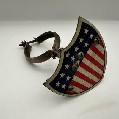 Vintage American Flag 13 Stars Emblem Metal Motorcycle Mount