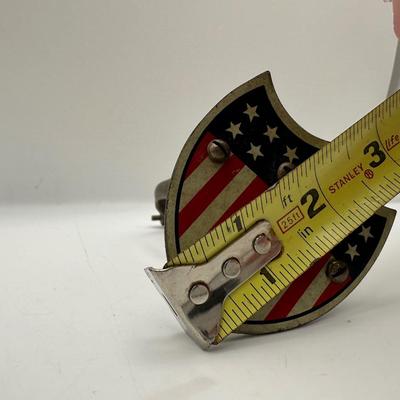 Vintage American Flag 13 Stars Emblem Metal Motorcycle Mount