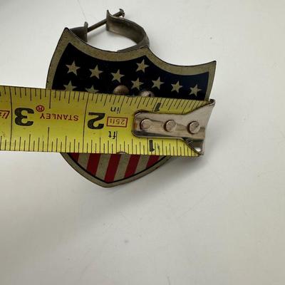 Vintage American Flag 13 Stars Emblem Metal Motorcycle Mount