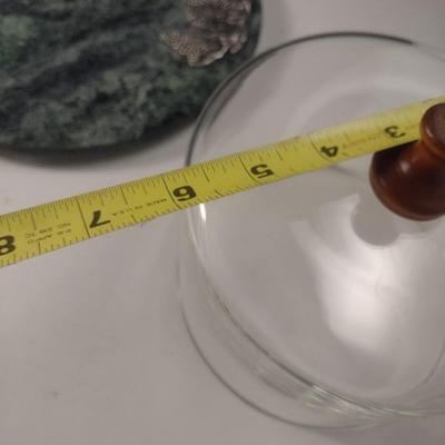 Marble Cheese Plate with Glass Dome