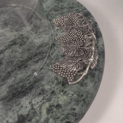 Marble Cheese Plate with Glass Dome