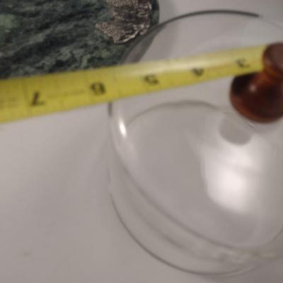 Marble Cheese Plate with Glass Dome