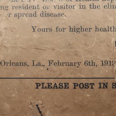 Don't Spit! Warning Sign, New Orleans, 1913
