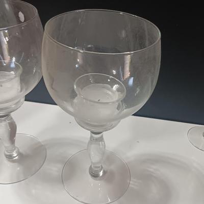 Princess House glass candle holders and glass vases with two spoon rests