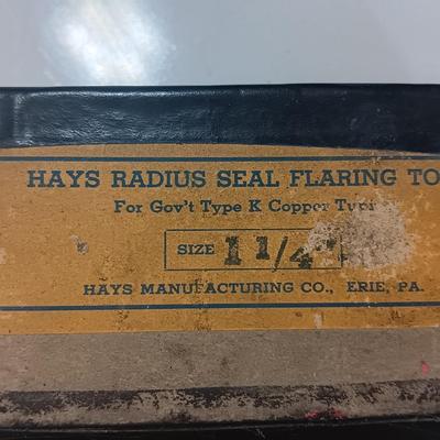 Antique Hays Radius seal flaring tool for gov't type K copper type