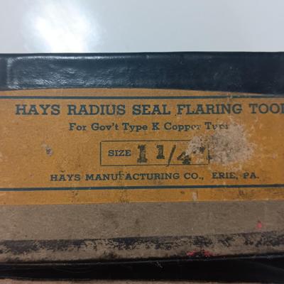 Antique Hays Radius seal flaring tool for gov't type K copper type