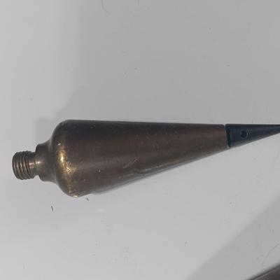Three Solid brass surveyor Plum bob weight vintage pendulum for transit with Gammon reels