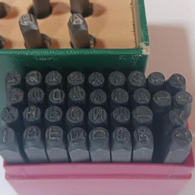 Steel Number punches with Chalk sting line