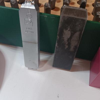 Steel Number punches with Chalk sting line
