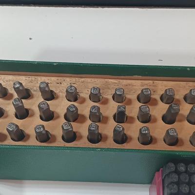 Steel Number punches with Chalk sting line