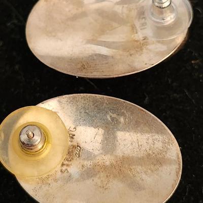 Zuni Sterling Inlaid Gemstone Earrings