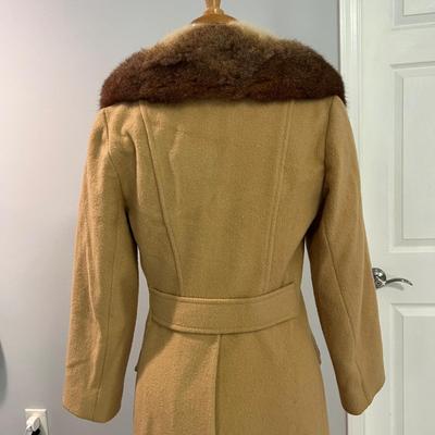 Vintage Fur Collar Maxi Wool Coat