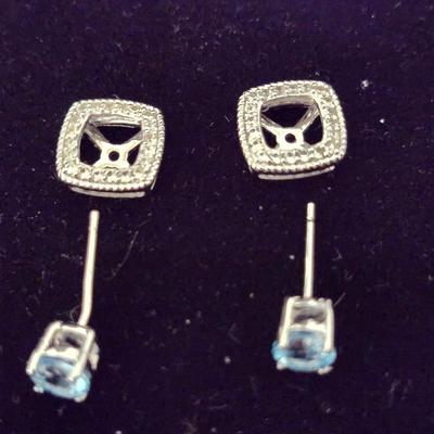 Topaz Stud Pierced earrings with Jackets