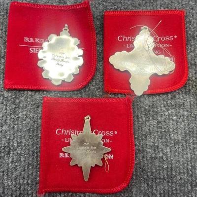 (3) Sterling Reed & Barton Christmas Ornaments