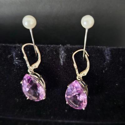 Amethyst Pierced Earrngs