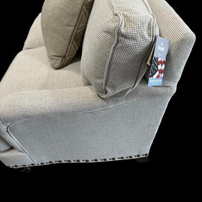 Broyhill Love Seat Neutral Fabric Nailhead trim New w/ Tag