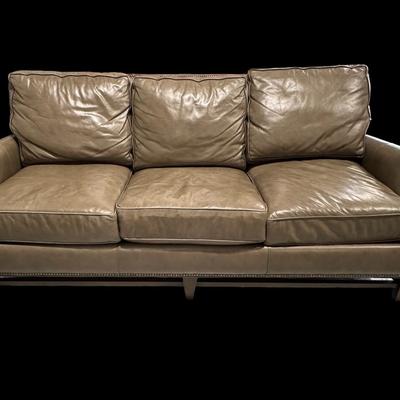 Bradington Young Leather Sofa in Taupe