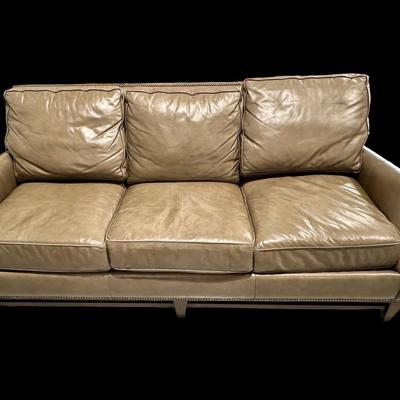 Bradington Young Leather Sofa in Taupe