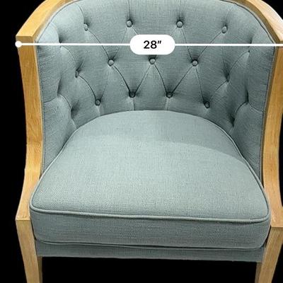 Pair of Tufted back Barrel Accent Chairs by Boulevard