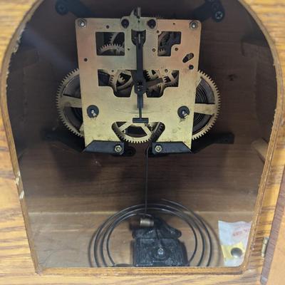 Vintage D & A Oak Wood Mantle Clock